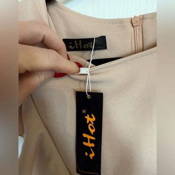 Elegant THML Tan Ruffle Midi Dress - Picture 2 of 4